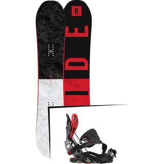 Set: Ride Machete GT 2017 + Flow Fuse-GT Hybrid 2017, black/red - Snowboardset