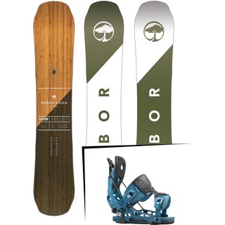 Set: Arbor Coda Rocker Mid Wide 2017 + Flow NX2 2016, blue - Snowboardset