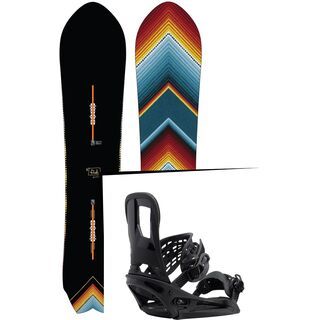 Set: Burton Fish Small 2015 + Burton Cartel EST 2017, black - Snowboardset