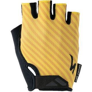 Specialized Women's Body Geometry Sport Gel Gloves Short Finger brassy yellow stripe