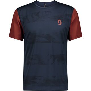 Scott Trail Flow S/SL Men's Shirt midnight blue/rust red