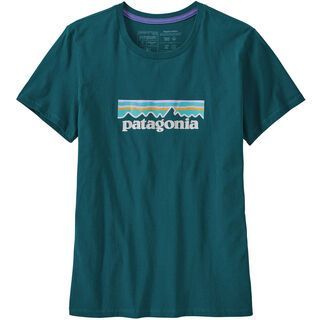 Patagonia Women's Pastel P-6 Logo Organic Cotton Crew T-Shirt dark borealis green