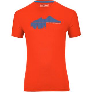 Ortovox Merino 185 Short Sleeve Print, crazy orange - Unterhemd