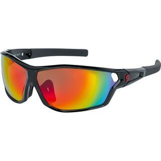 Scott Leap Full Frame, black glossy/red chrome - Sportbrille