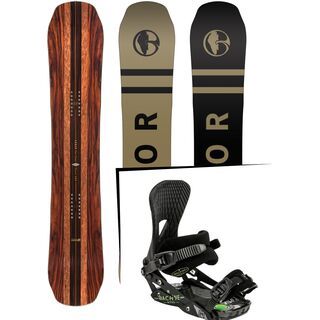 Set: Arbor Coda Camber Premium Mid Wide 2017 + Nitro Machine 2015, black - Snowboardset