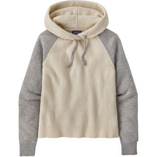 Patagonia Women's Recycled Wool-Blend Hooded Pullover Sweater dyno white