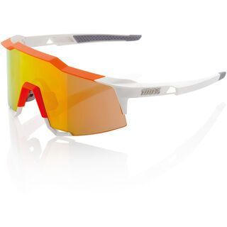 100% Speedcraft, white/orange/Lens: mirror - Sportbrille