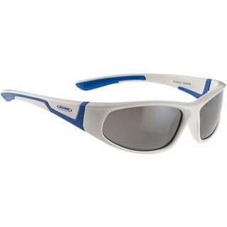 Alpina Flexxy Junior, white blue/Lens: ceramic mirror black - Sportbrille