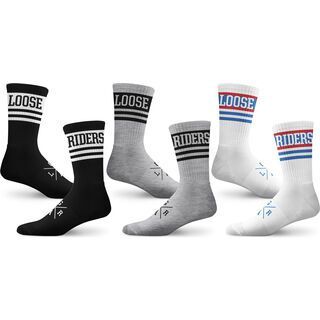 Loose Riders Cotton Socks 3-Pack Heritage black/white/grey