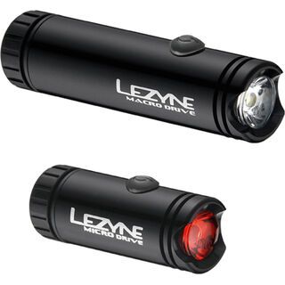 Lezyne LED Macro Drive white & LED Micro Drive red, gloss black - Outdoorbeleuchtung
