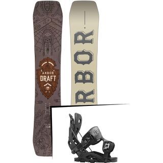 Set: Arbor Draft 2017 + Flow Fuse 2016, black - Snowboardset