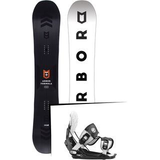 Set: Arbor Formula Mid Wide 2017 + Flow Five 2016, stormtrooper - Snowboardset