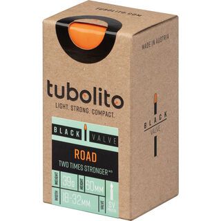 Tubolito Tubo Road 60 mm - 700C x 18-32 / Black Valve orange/black