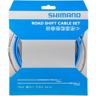 Shimano Road Sil-Tec beschichtet, blau - Schaltzugset