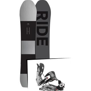 Set: Ride Timeless 2017 + Flow Fuse Hybrid 2016, grey - Snowboardset