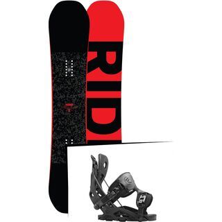 Set: Ride Machete 2017 + Flow Fuse 2016, black - Snowboardset
