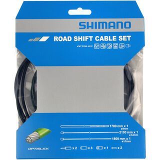 Shimano Schaltzug-Set Road Edelstahl Optislick beschichtet - 2x 2.100 mm schwarz
