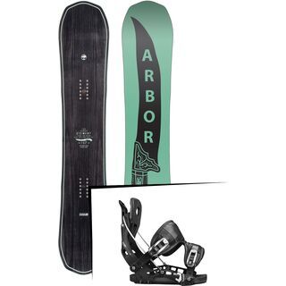 Set: Arbor Element Mid Wide 2017 + Flow NX2 2017, black - Snowboardset