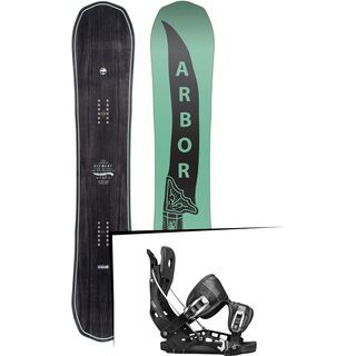 Set: Arbor Element Mid Wide 2017 + Flow NX2 2017, black - Snowboardset