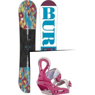 Set: Burton Feelgood Flying V 2016 + Burton Stiletto 2016, Pink/Grey - Snowboardset