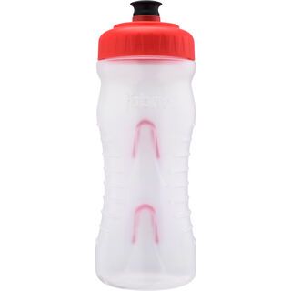 Fabric Cageless Bottle 600 ml, clear/red - Trinkflasche