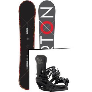 Set: Burton Custom X Wide 2015 + Burton Malavita EST 2017, black - Snowboardset
