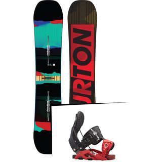 Set: Burton Process Flying V 2016 + Flow Nexus 2016, black/red - Snowboardset
