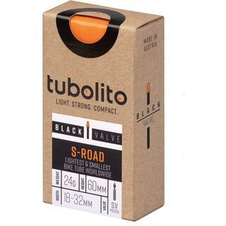 Tubolito S-Tubo Road 60 mm - 700C x 18-32 / Black Valve orange/black