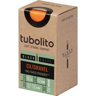 Tubolito Tubo CX/Gravel 42 mm - 700C x 32-50 / Black Valve orange/black
