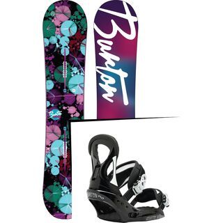 Set: Burton Genie 2016 + Burton Stiletto EST 2016, Black/White - Snowboardset