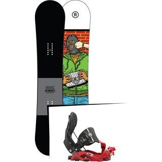 Set: Ride Crook 2017 + Flow Nexus Hybrid 2016, black/red - Snowboardset