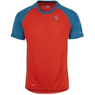 Scott Trail MTN Polar Crew s/sl Shirt, blue/fiery red - Radtrikot