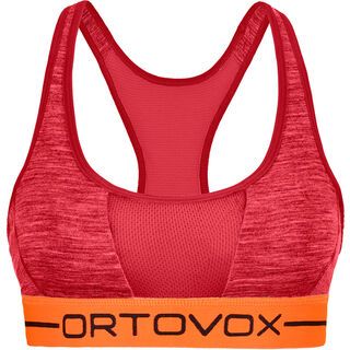 Ortovox 185 Merino Rock'n'Wool Sport Top W, hot coral blend - Sport BH