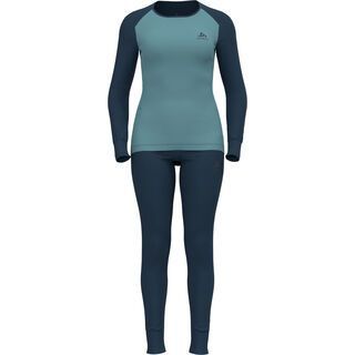 Odlo Active Warm Eco Base Layer Set Women's blue wing teal/reef waters