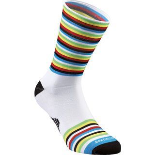 Specialized Full Stripe Summer Sock, white/black/turquoise - Radsocken
