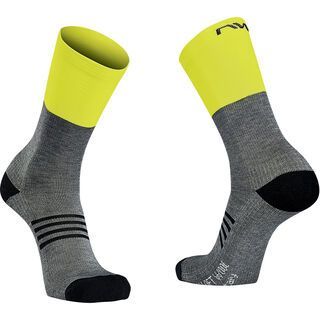 Northwave Extreme Pro High Sock grey/yellow fluo