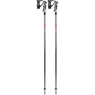 Leki Hot Shot S anodized black/eloxal grau/bright red