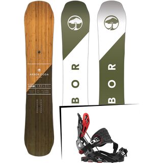Set: Arbor Coda Rocker 2017 + Flow Fuse-GT Hybrid 2017, black/red - Snowboardset