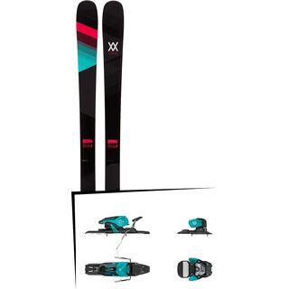 Völkl *** 2. Wahl *** Set: Kenja 2017 + Salomon Warden 11 100 mm | Länge 163 cm 2017, turquoise black - Freeski-Set