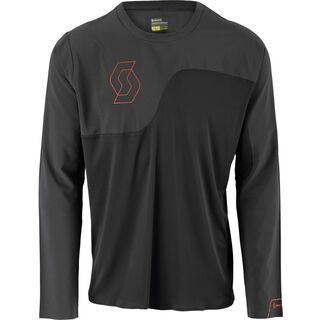 Scott Trail Tech 10 l/sl Shirt, black/tangerine orange - Radtrikot