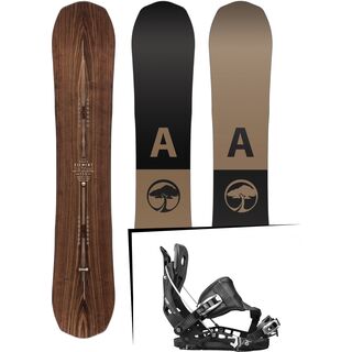 Set: Arbor Element Premium Mid Wide 2017 + Flow NX2 Hybrid 2017, black - Snowboardset