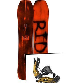 Set: Ride Warpig Large 2017 + Flow Fuse Hybrid 2017, mustard - Snowboardset