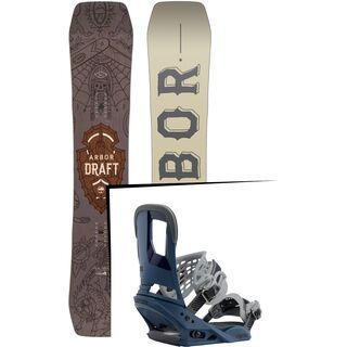 Set: Arbor Draft 2017 + Burton Cartel 2017, blue steel - Snowboardset