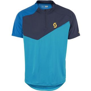 Scott Trail Flow Q-Zip s/sl Shirt, blue/blue - Radtrikot