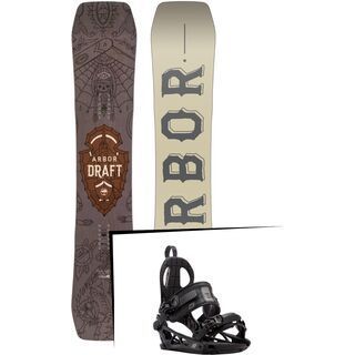 Set: Arbor Draft 2017 + K2 Cinch CTC 2017, black - Snowboardset