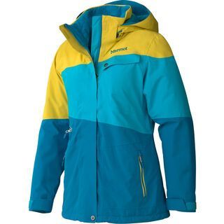 Marmot Womens Moonshot Jacket, Aqua Blue/Yellow Vapor - Skijacke