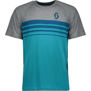 Scott Trail 80 DRI S/SL Shirt, sea blue/dark grey melange - Radtrikot
