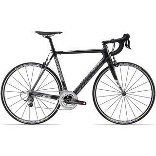 Cannondale Super Six SuperSix 3 Ultegra Compact 2013, jet black w/ charcoal gray and fine silver accents matte - Rennrad