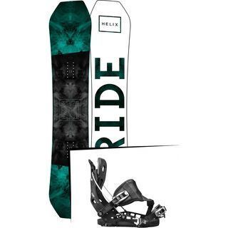 Set: Ride Helix 2017 + Flow NX2 Hybrid 2017, black - Snowboardset