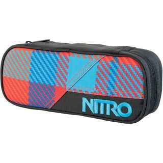 Nitro Pencil Case, plaid red blue